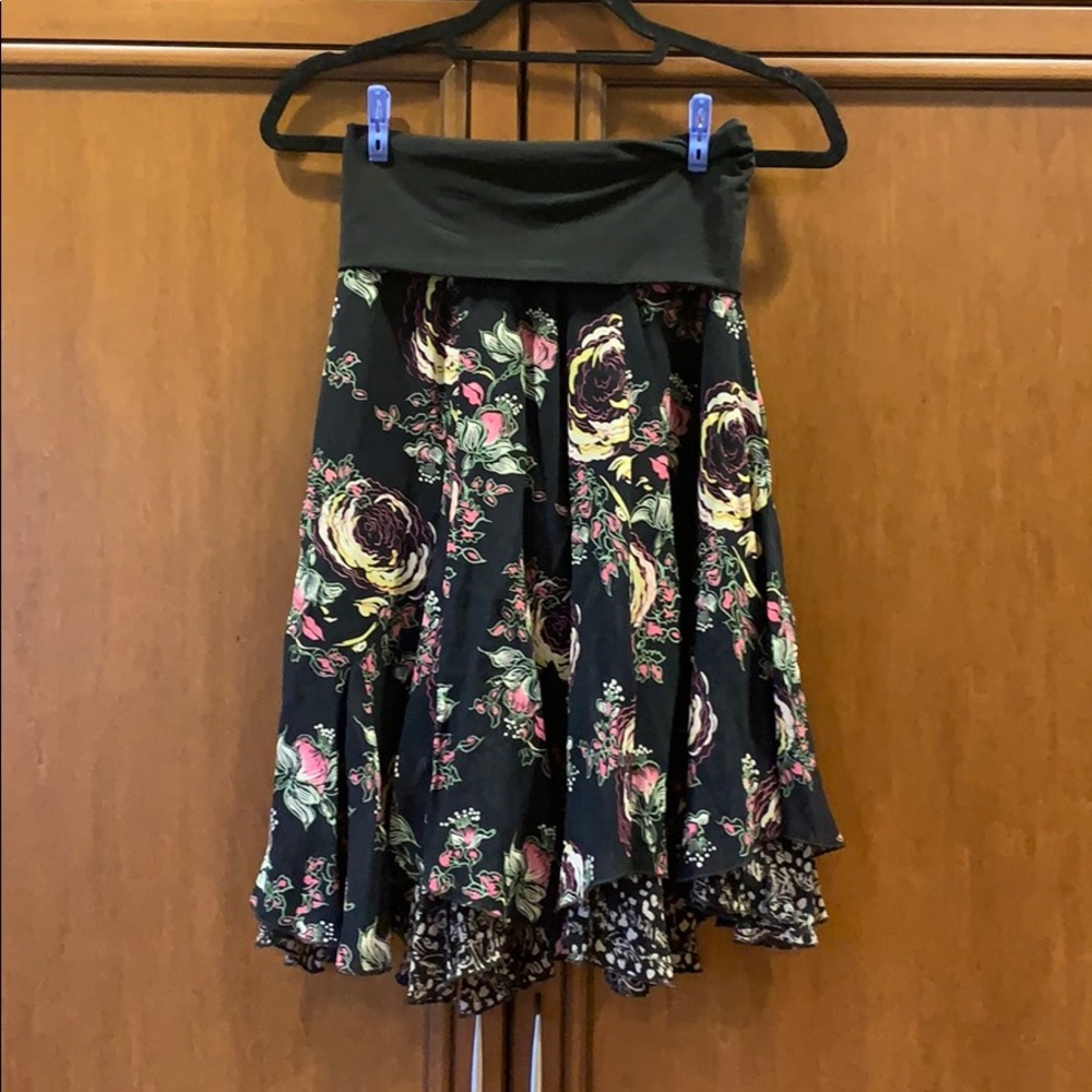 CAbi Reversible fold-top midi circle skirt